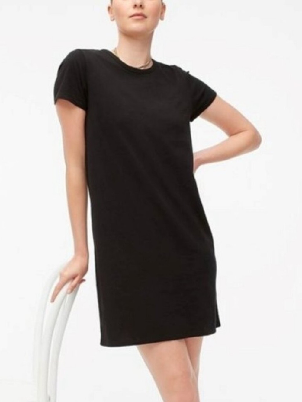 J. Crew Factory Short Sleeve T-shirt Dress Black Size Medium